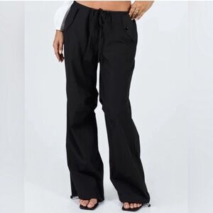 Princess Polly Black Parachute Pants. Size: 2